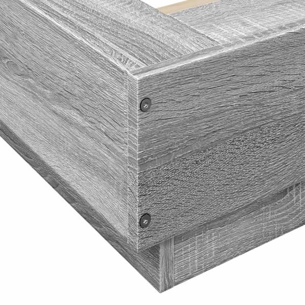 vidaXL sengeramme 90x200 cm konstrueret træ grå sonoma-eg