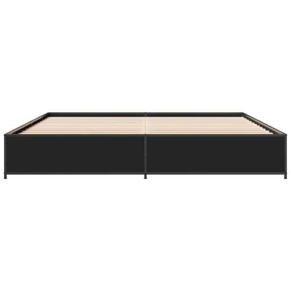 vidaXL sengestel 200x200 cm konstrueret træ og metal sort