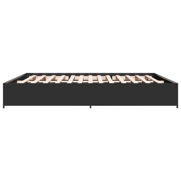 vidaXL sengestel 200x200 cm konstrueret træ og metal sort