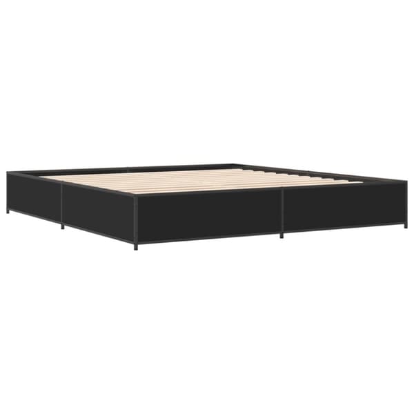 vidaXL sengestel 200x200 cm konstrueret træ og metal sort