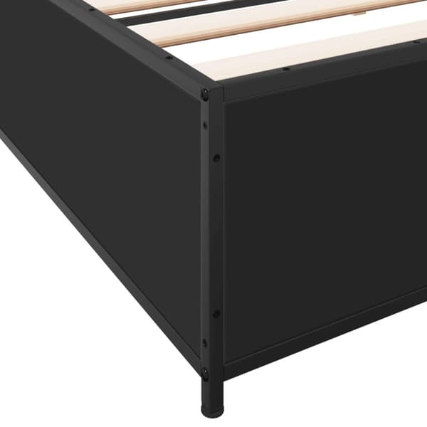 vidaXL sengestel 200x200 cm konstrueret træ og metal sort