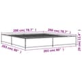 Miniatyrbillede 8 af 9: vidaXL sengestel 200x200 cm konstrueret træ og metal sort