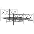 Miniatyrbilde 1 av 8: vidaXL Sengeramme i metall med hode- og fotgavl svart 140x200 cm