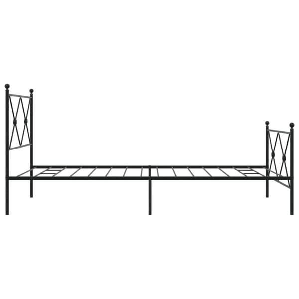vidaXL Sengeramme i metall med hode- og fotgavl svart 107x203 cm
