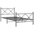Miniatyrbilde 1 av 8: vidaXL Sengeramme i metall med hode- og fotgavl svart 107x203 cm