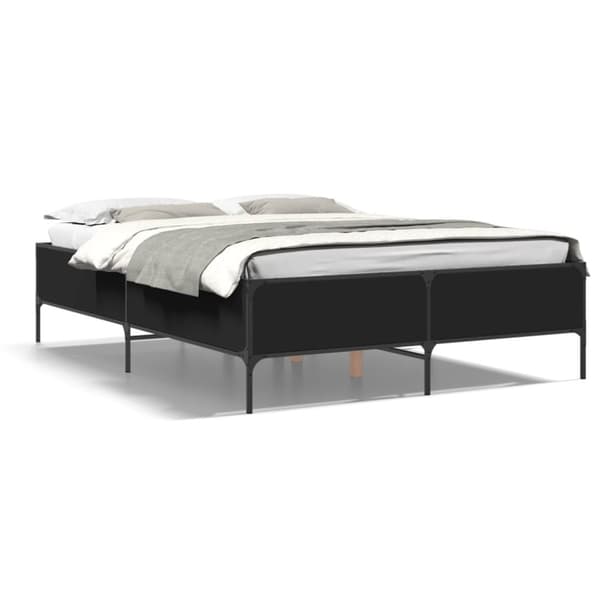 vidaXL Sengeramme svart 120x190 cm konstruert tre og metall