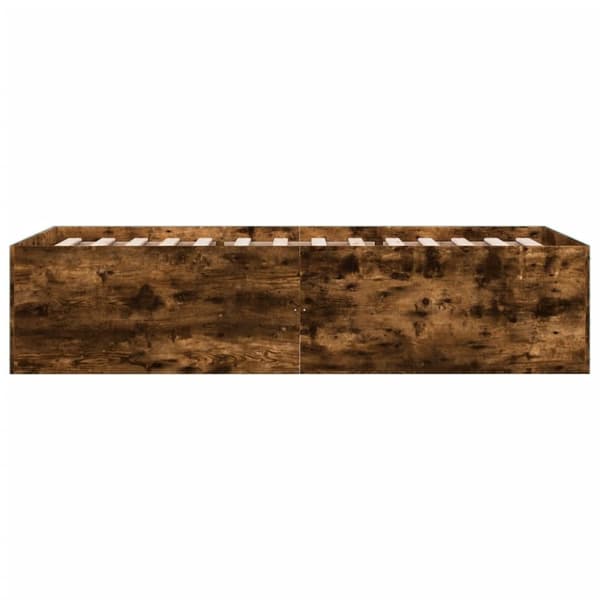 vidaXL Sengeramme røkt eik 90x200 cm konstruert tre
