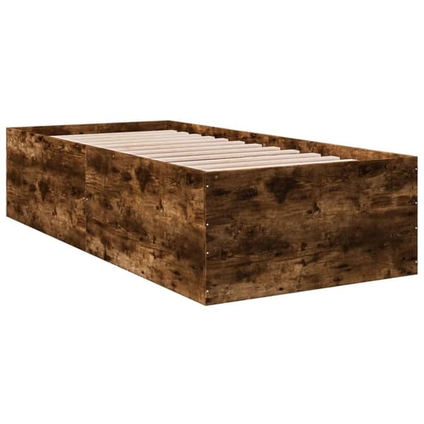 vidaXL Sengeramme røkt eik 90x200 cm konstruert tre