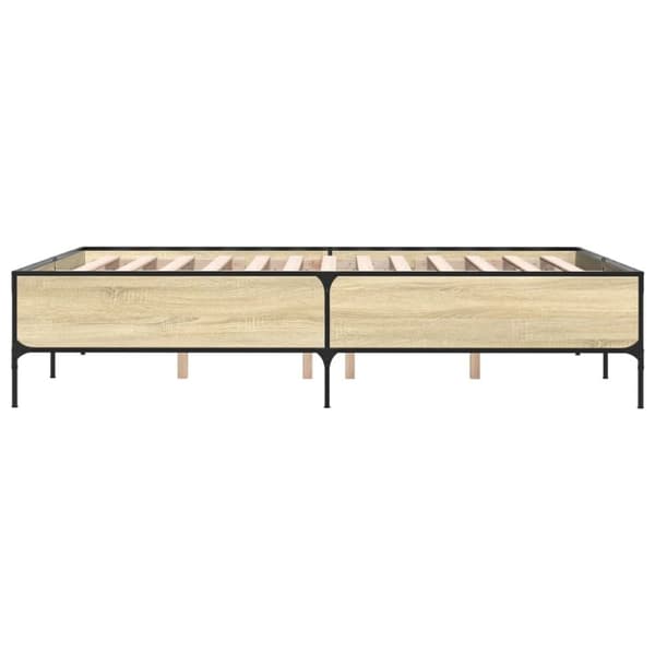 vidaXL sengestel 140x190 cm konstrueret træ og metal sonoma-eg