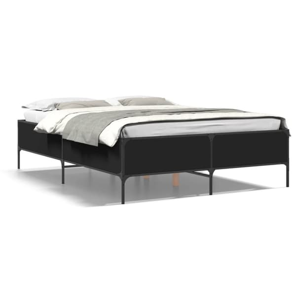 vidaXL Sengeramme svart 160x200 cm konstruert tre og metall
