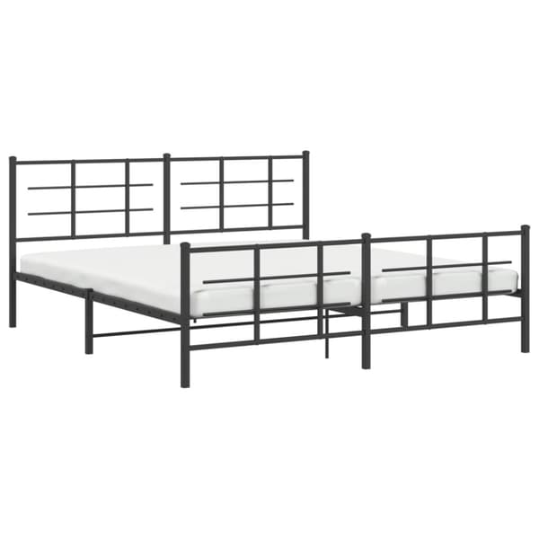 vidaXL Sengeramme i metall uten madrass med fotgavl svart 180x200 cm