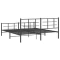 Miniatyrbilde 6 av 10: vidaXL Sengeramme i metall uten madrass med fotgavl svart 180x200 cm