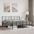 Miniatyrbilde 2 av 10: vidaXL Sengeramme i metall uten madrass med fotgavl svart 180x200 cm