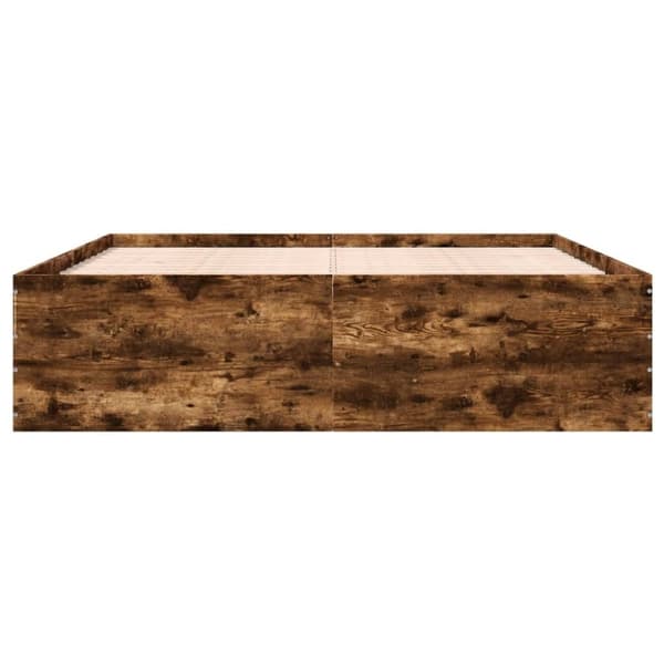 vidaXL Sängynrunko savutammi 200x200 cm tekninen puu