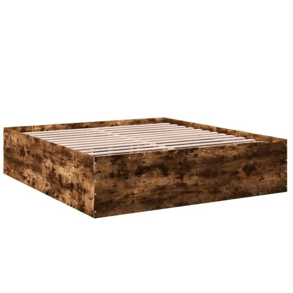 vidaXL Sängynrunko savutammi 200x200 cm tekninen puu