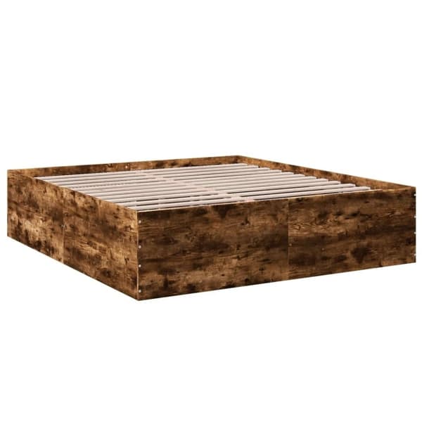 vidaXL Sängynrunko savutammi 200x200 cm tekninen puu