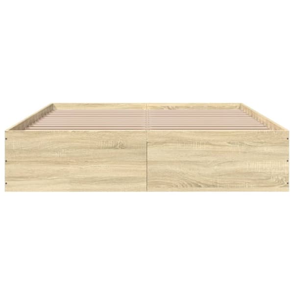 vidaXL sengestel 150x200 cm konstrueret træ sonoma-eg