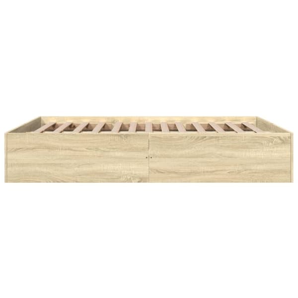 vidaXL sengestel 150x200 cm konstrueret træ sonoma-eg