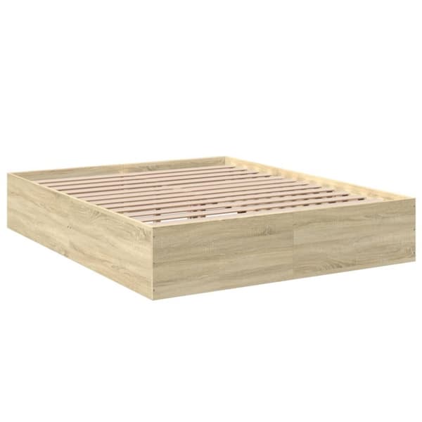 vidaXL sengestel 150x200 cm konstrueret træ sonoma-eg