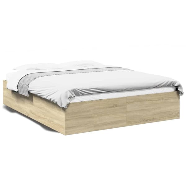vidaXL sengestel 150x200 cm konstrueret træ sonoma-eg