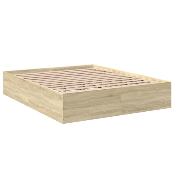 vidaXL sengestel 150x200 cm konstrueret træ sonoma-eg