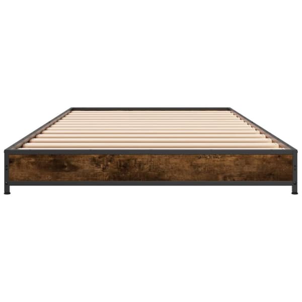 vidaXL Sängynrunko savutammi 100x200 cm tekninen puu ja metalli