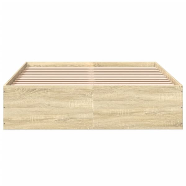 vidaXL Sängynrunko Sonoma-tammi 135x190 cm tekninen puu