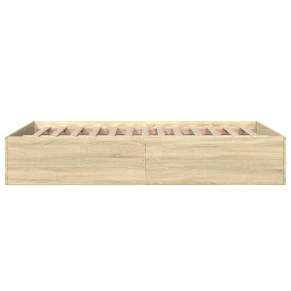 vidaXL Sängynrunko Sonoma-tammi 135x190 cm tekninen puu
