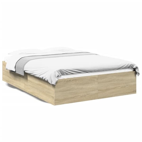 vidaXL Sängynrunko Sonoma-tammi 135x190 cm tekninen puu