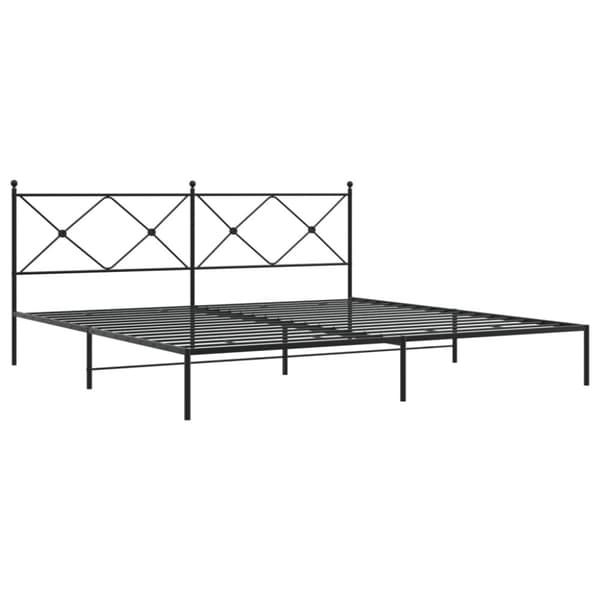 vidaXL sengeramme med sengegavl 200x200 cm metal sort