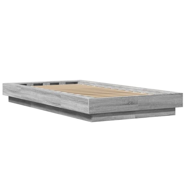 vidaXL sengeramme 90x190 cm konstrueret træ grå sonoma-eg