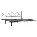 Miniatyrbilde 1 av 8: vidaXL Sengeramme i metall med sengegavl svart 200x200 cm