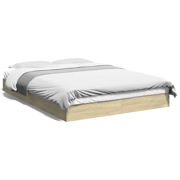 vidaXL sengestel 120x200 cm konstrueret træ sonoma-eg
