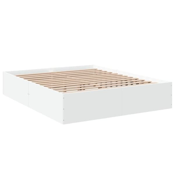 vidaXL Sengeramme hvit 150x200 cm konstruert tre