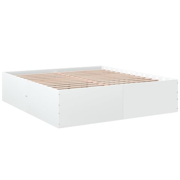 vidaXL Sängram vit 200x200 cm konstruerat trä