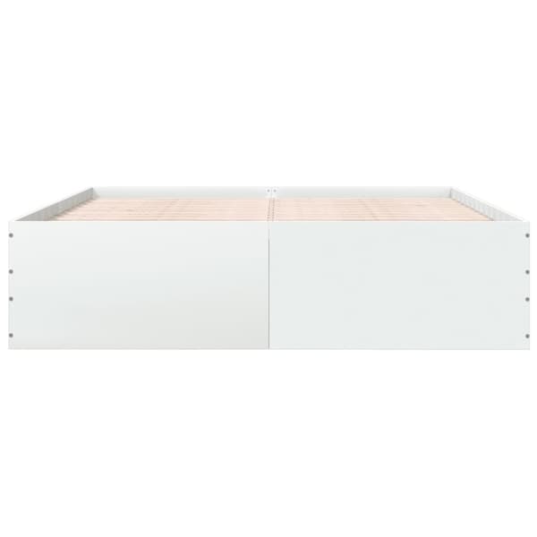 vidaXL sengestel 200x200 cm konstrueret træ hvid