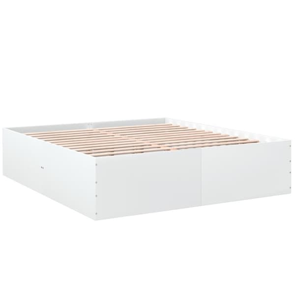 vidaXL sengestel 200x200 cm konstrueret træ hvid