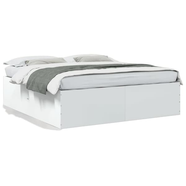 vidaXL sengestel 200x200 cm konstrueret træ hvid