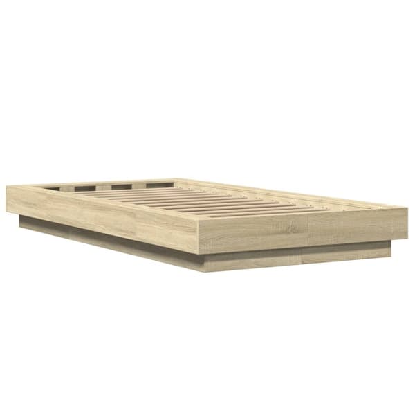 vidaXL sengeramme 90x200 cm konstrueret træ sonoma-eg