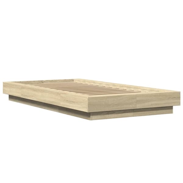 vidaXL sengeramme 90x200 cm konstrueret træ sonoma-eg