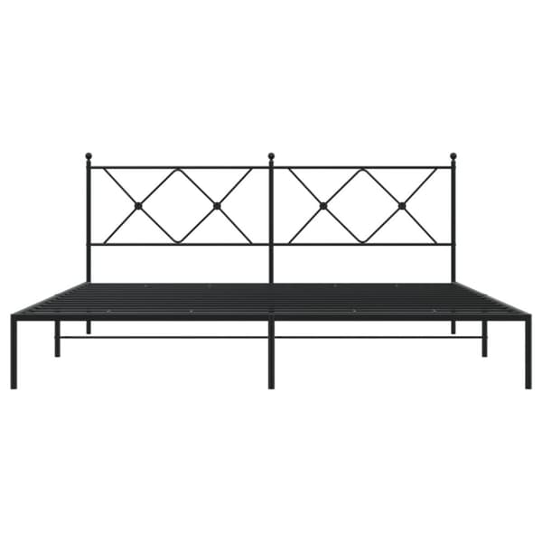 vidaXL Sengeramme i metall med sengegavl svart 183x213 cm