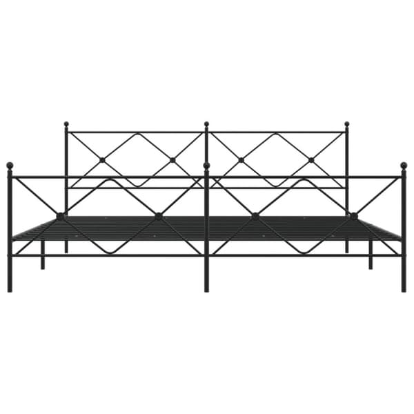vidaXL Sengeramme i metall med hode- og fotgavl svart 193x203 cm
