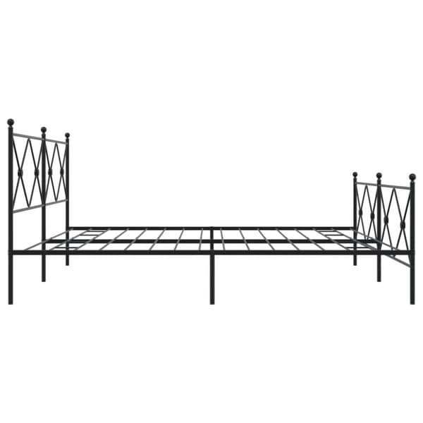 vidaXL Sengeramme i metall med hode- og fotgavl svart 193x203 cm