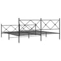 Miniatyrbilde 5 av 8: vidaXL Sengeramme i metall med hode- og fotgavl svart 193x203 cm
