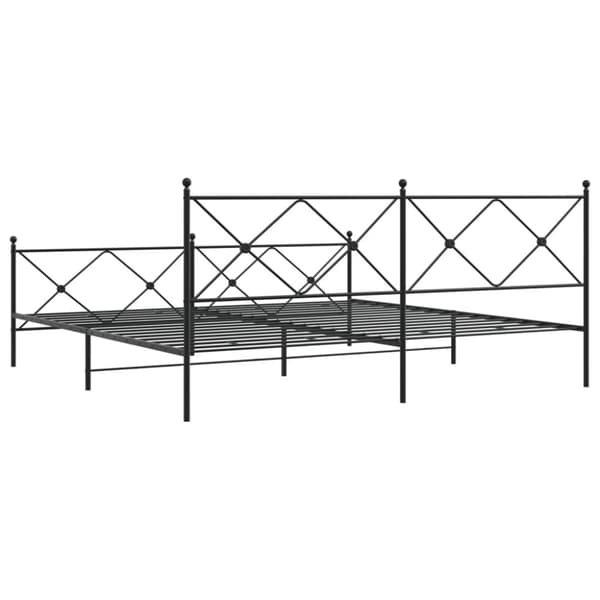 vidaXL Sengeramme i metall med hode- og fotgavl svart 193x203 cm
