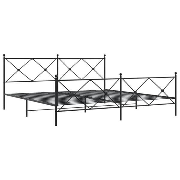 vidaXL Sengeramme i metall med hode- og fotgavl svart 193x203 cm