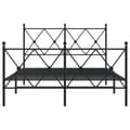 Miniatyrbilde 3 av 8: vidaXL Sengeramme i metall med hode- og fotgavl svart 120x200 cm
