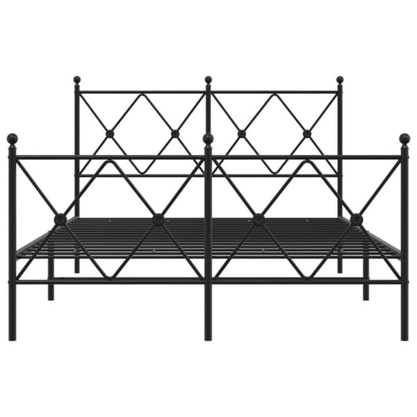 vidaXL Sengeramme i metall med hode- og fotgavl svart 120x200 cm
