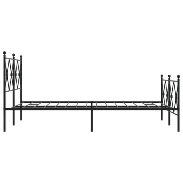 vidaXL Sengeramme i metall med hode- og fotgavl svart 120x200 cm