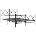 Miniatyrbilde 1 av 8: vidaXL Sengeramme i metall med hode- og fotgavl svart 120x200 cm